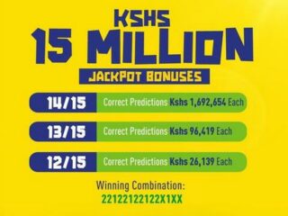 Maximum double chances allowed by Betika Midweek Jackpot and the stake amount