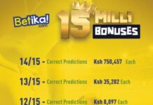 Betika Midweek Jackpot result this week, bonuses and winning combination