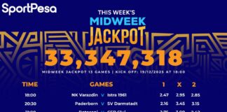 Sportpesa Midweek Jackpot predictions in Kenya this week (Win Ksh 33.3 Million)
