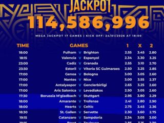 Fully Analysed Sportpesa Mega Jackpot this weekend,24/1/2026: Win Ksh 114,586,996