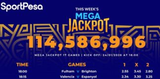 Fully Analysed Sportpesa Mega Jackpot this weekend,24/1/2026: Win Ksh 114,586,996