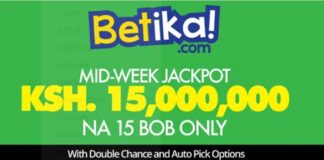 15M Betika Midweek Jackpot Predictions,1/4/2026
