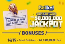 50M Betika must Be Won Jackpot result and bonuses for this weekend