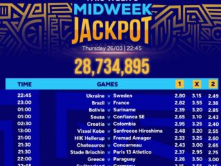 7 Sure Double Chance Games from Sportpesa Midweek Jackpot for this week:Ksh 28,734,895