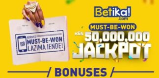 Betika Must Be Won Jackpot Bonuses Yesterday:Ksh 1,000,000 for 13 correct games