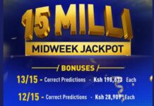 15M Betika Midweek Jackpot bonuses this week