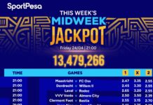 6 Sure double Chance Games from Sportpesa Midweek Jackpot Today,Win Ksh 13,479,266