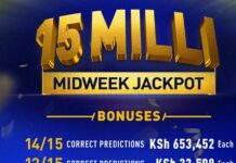 15M Betika Midweek jackpot bonuses for 12,13,14 correct games this week